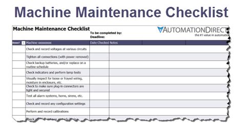 machine shop cleaning checklist